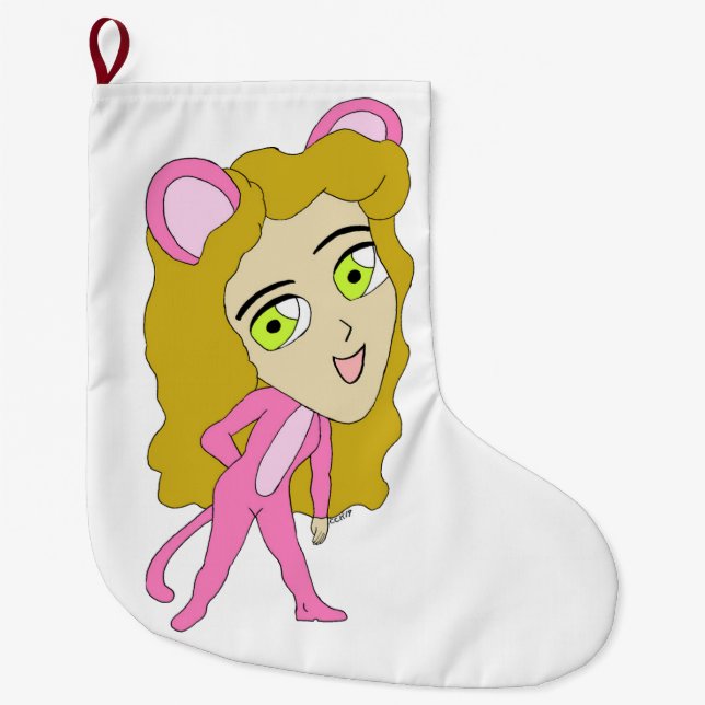 Calcetín Navideño Grande cutícula rosa (Anverso)