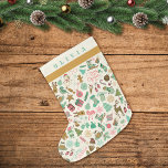 Calcetín Navideño Grande Cuto retro look Doodles<br><div class="desc">Añada un toque de nostalgia caprichosa esta temporada navideña con un Navidad Stocking mostrando una festiva mezcla de doodles encantadores en verde menta y rosa. Esta repoblación no es sólo un accesorio de vacaciones, es un viaje por el camino de la memoria, evocando el espíritu lúdico de los años 50...</div>