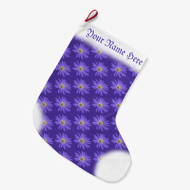 Calcetín Navideño Grande Daisy Stocking Navidades Daisies Stocking Personal (Frente (Colgado))
