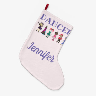 Calcetín Navideño Grande DANCER Personalizado Ballet Rosa Púrpura Tap Jazz