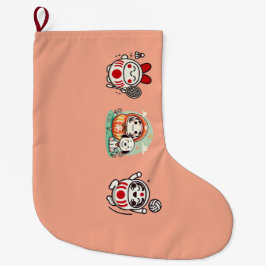 Calcetín Navideño Grande Daruma Trio