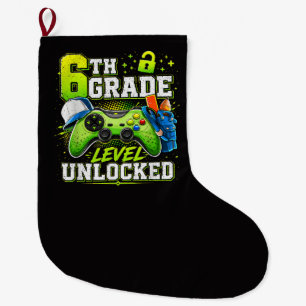 Calcetín Navideño Grande De vuelta a la escuela nivel 6to sexto grado desbl