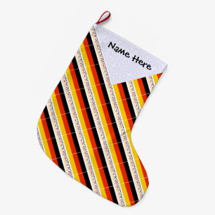 Calcetín Navideño Grande Deutschland Bandera alemana negra Personalización