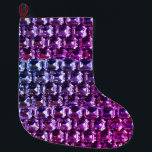 Calcetín Navideño Grande diamantes elegantes de piedras preciosas púrpura<br><div class="desc">Antiguo brillo de Hollywood y glamour -elegantes diamantes púrpura, patrón de piedra de gemelo. ¡Una gran idea de regalo para las vacaciones de los Navidades, los cumpleaños o simplemente porque ella es maravillosa! - Dé este moderno, fabuloso, moderno, moderno, divertido, brillante y glamuroso equipaje a tu persona favorita. El texto...</div>