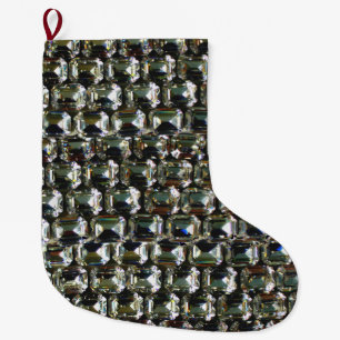 Calcetín Navideño Grande Diamantes, elegantes piedras preciosas