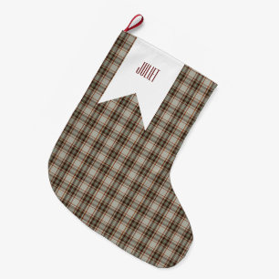 Calcetín Navideño Grande Diana Vestir Tartan Plaid Fashion Princess