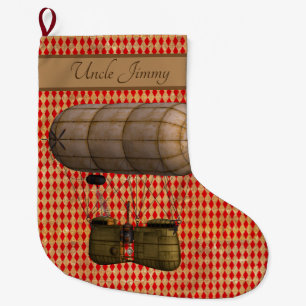Calcetín Navideño Grande Dirigible Steampunk