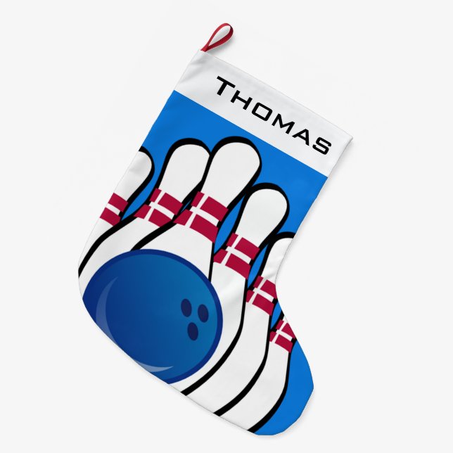 Calcetín Navideño Grande Diseño de boliche Navidades grandes (Frente (Colgado))