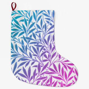 Calcetín Navideño Grande Diseño de combinación de colores azul y rosa de mo