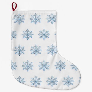 Calcetín Navideño Grande Diseño de copos de nieve para navidades
