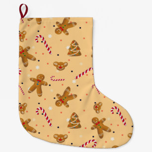 Calcetín Navideño Grande Diseño de galletas navideñas