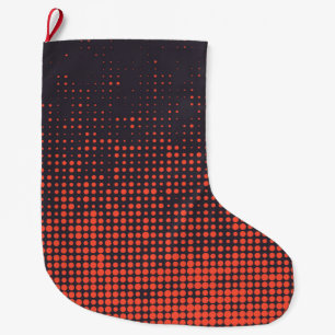 Calcetín Navideño Grande Diseño de patrón de puntos de medio tono urbano mo