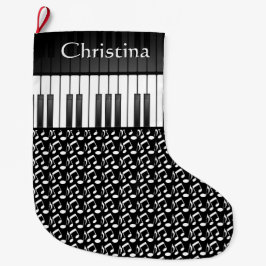 Calcetín Navideño Grande Diseño de teclado musical Grandes Navidades