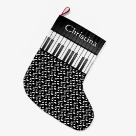 Calcetín Navideño Grande Diseño de teclado musical Grandes Navidades