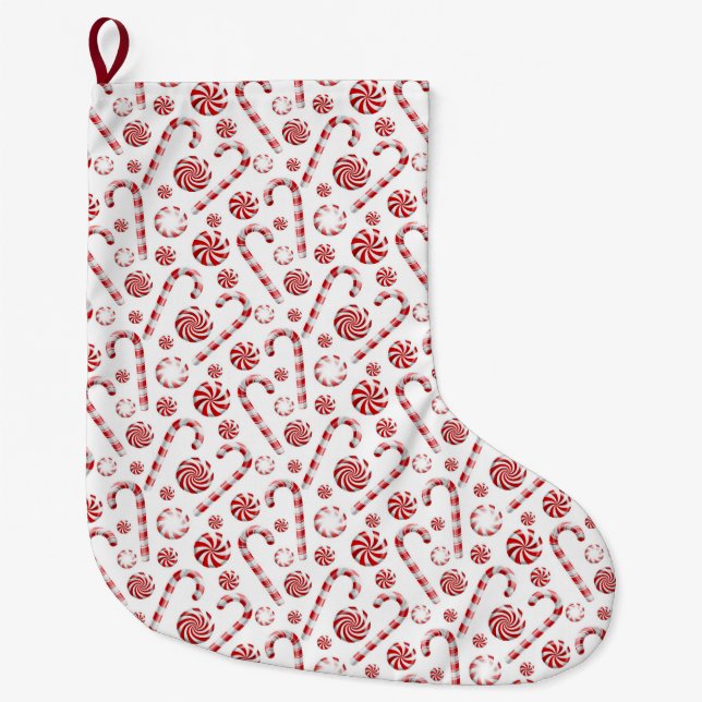 Calcetín Navideño Grande Diseño de una serie de especias de menta 12 (Anverso)