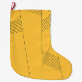 Calcetín Navideño Grande Diseño gráfico abstracto simple, amarillo y modern