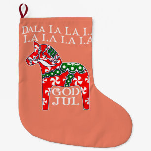 Calcetín Navideño Grande Divertidos Navidades suecos Dios Jul Dala Horse Da