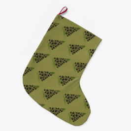 Calcetín Navideño Grande Dog Lover Paw Print Christmas Tree 6