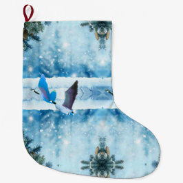 Calcetín Navideño Grande Dos Navidades Azules Geese Stockings