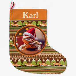 Calcetín Navideño Grande Dragón de barba Navidades suéteres feos