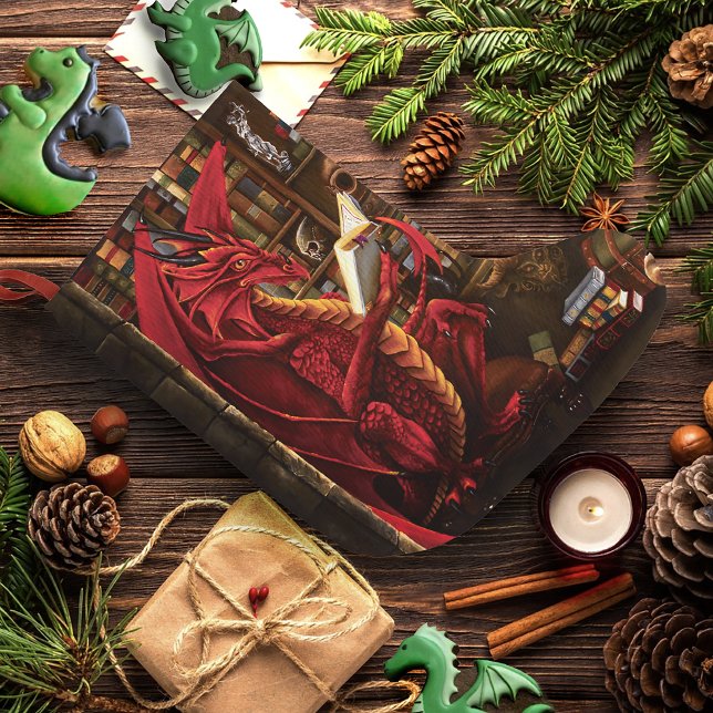 Calcetín Navideño Grande Dragon Podcast Library (Subido por el creador)