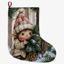 Calcetín Navideño Grande Duende de Escondite