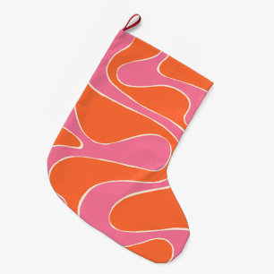 Calcetín Navideño Grande Ebb y Flow 2 en rosa, Naranja y crema