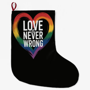 Calcetín Navideño Grande El amor nunca está mal Mes del Orgullo LGBT
