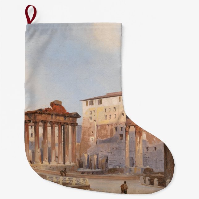Calcetín Navideño Grande El antiguo Foro Romano (de Ippolito Caffi) (Anverso)