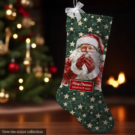 Calcetín Navideño Grande El cálido feriado de Santa Claus se sentirá person