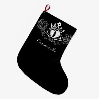 Calcetín Navideño Grande El cladagh (blanco)