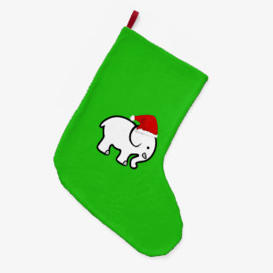 Calcetín Navideño Grande El elefante cutto se alza feliz fiesta en casa