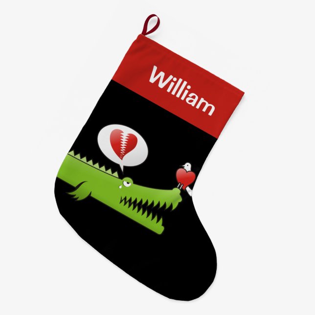 Calcetín Navideño Grande El lagarto en el amor (Frente (Colgado))