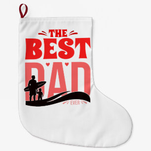 Calcetín Navideño Grande El Mejor Papá del Mundo