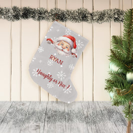 Calcetín Navideño Grande El mensaje y el nombre personalizados de Santa est