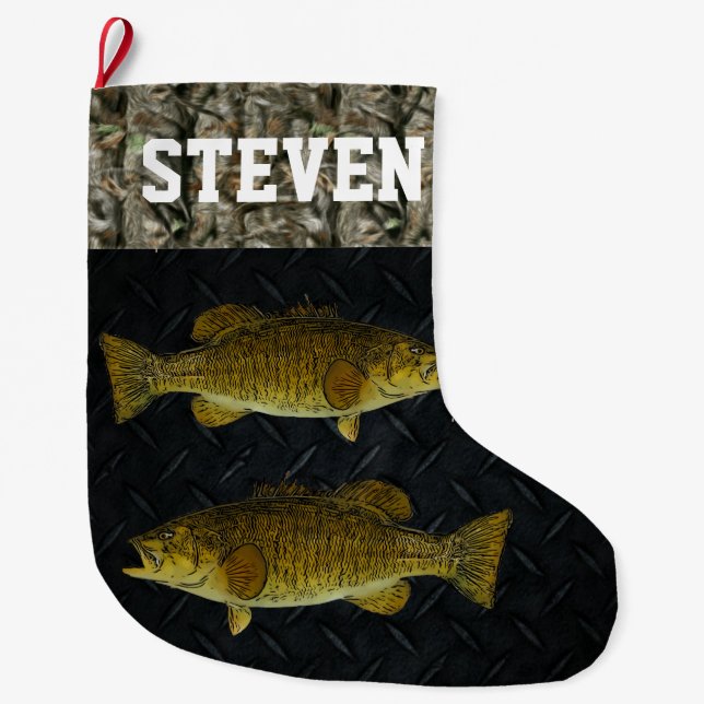 Calcetín Navideño Grande El nombre de los hombres de la pequeña cachorro (Anverso)