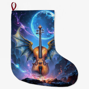Calcetín Navideño Grande El Violín Alado de los Reinos a la Luz de la Luna