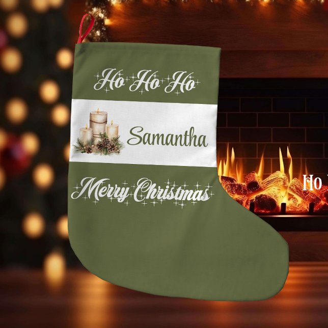 Calcetín Navideño Grande Elegant earthy Nordic style personalized christmas (Elegant earthy Nordic style personalized christmas stocking

)
