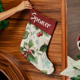 Calcetín Navideño Grande Elegant Holiday Pattern Christmas Stocking