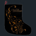 Calcetín Navideño Grande Elegante, vintage, victoriano Steampunk personaliz<br><div class="desc">Diseño temático de gótico steampunk de cuento de hadas victoriano. Personaliza con tu nombre o dales como regalo.</div>