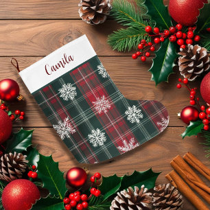 Calcetín Navideño Grande Elegantes copos de nieve clásicos de enredadera