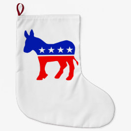 Calcetín Navideño Grande Emblema político Fiesta democrático (Donkey)
