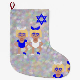 Calcetín Navideño Grande emoji hanukkah de los oídos del conejito