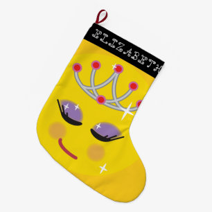 Calcetín Navideño Grande Emoticon de Princesa Espárrica