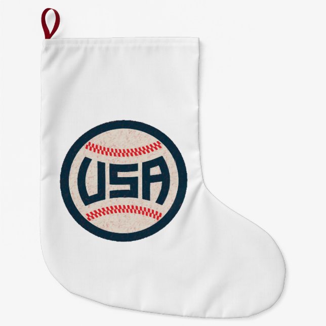Calcetín Navideño Grande Equipo de Béisbol de EE. UU. (Anverso)