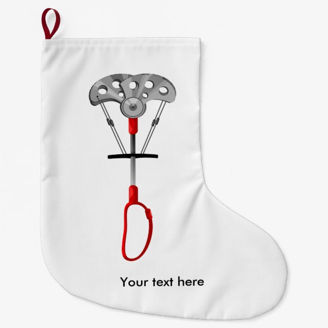 Calcetín Navideño Grande Equipo de escalada de rock (Anverso)