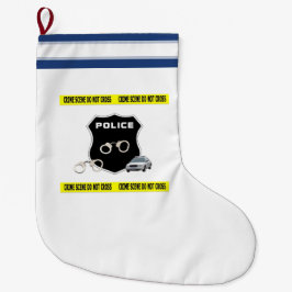 Calcetín Navideño Grande Escena del crimen de la policía