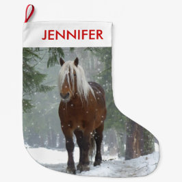 Calcetín Navideño Grande Escenario marrón en Navidades de la selva de invie