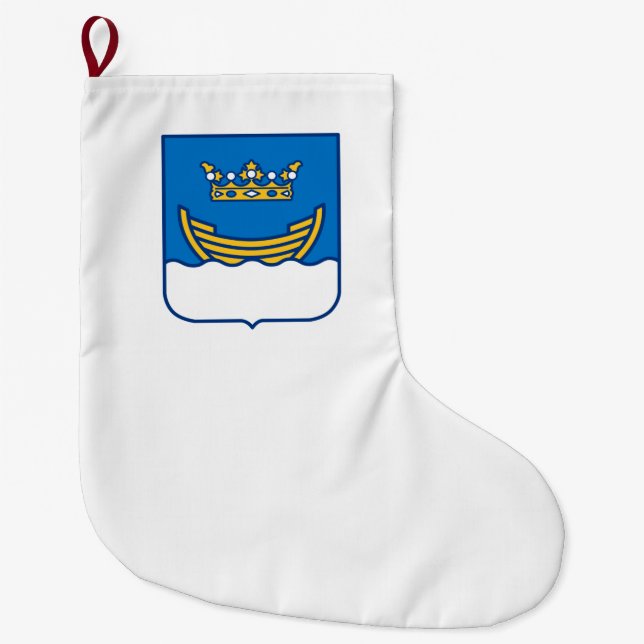 Calcetín Navideño Grande Escudo de Helsinki (Finlandia) (Anverso)