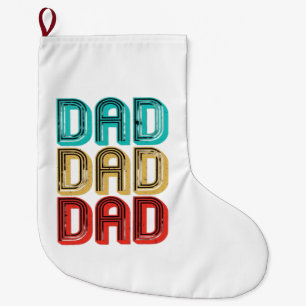 Calcetín Navideño Grande Esencial para Papá Retro Vintage 70s